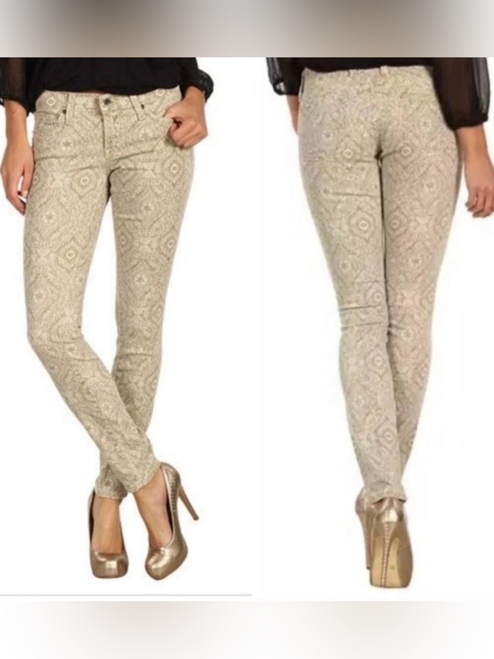 Lucky Brand Bandana Printed Charlie Skinny Jeans size 10/30